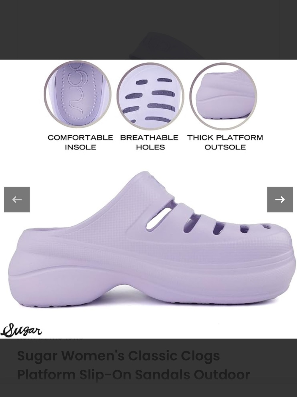 Sugar Lavender Platform Clogs - Slip-On Mules